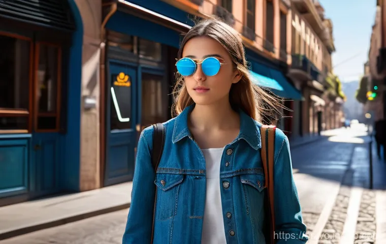감각확장 기술의 미래 예측과 전략 - **Prompt for Sensory Augmentation Glasses:**
"A young, casually dressed woman, aged 20s, with a ...