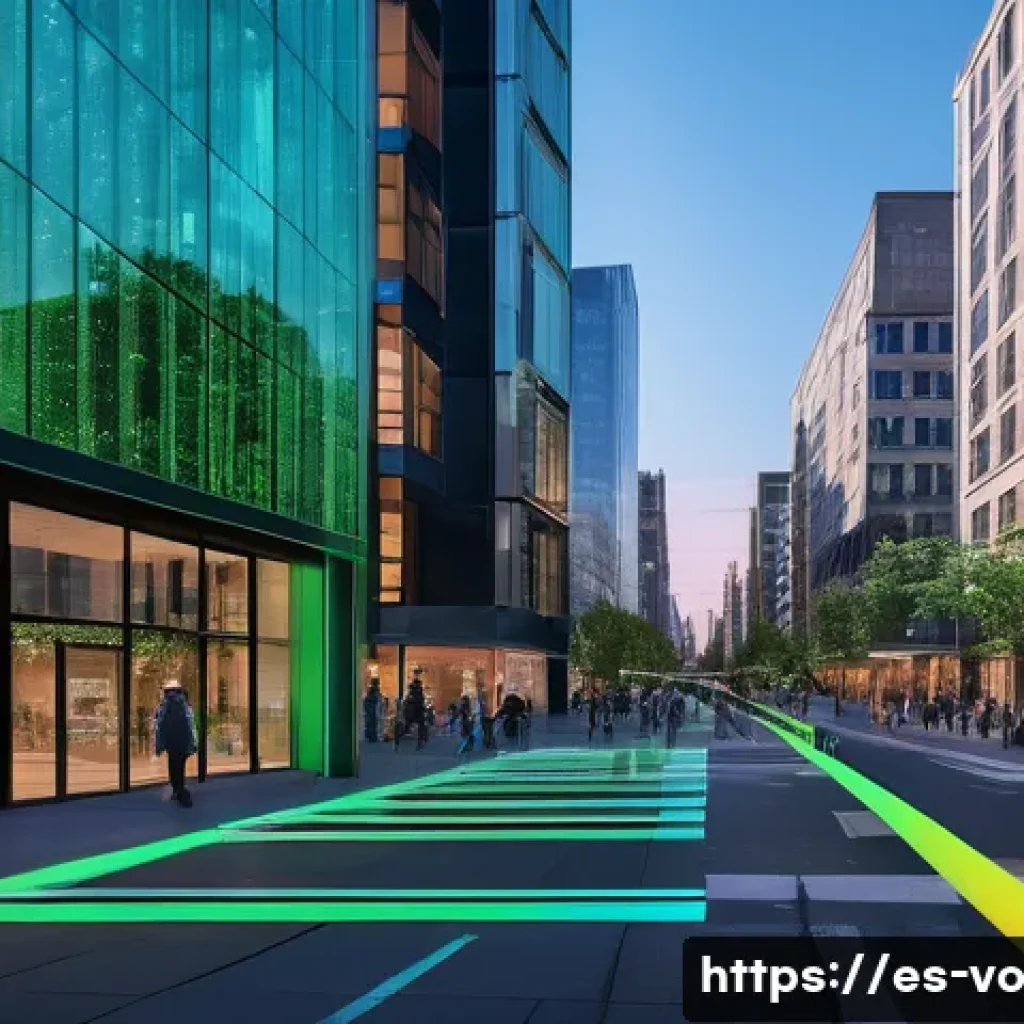 감각확장 기술과 데이터 분석의 융합 - **Smart City Navigator: Augmented Urban Perception**
"A vibrant, futuristic city street at dusk,...