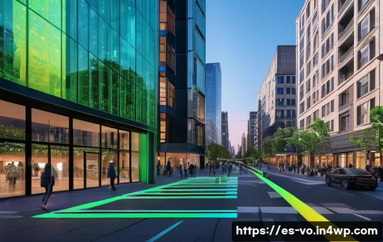 감각확장 기술과 데이터 분석의 융합 - **Smart City Navigator: Augmented Urban Perception**
    "A vibrant, futuristic city street at dusk,...